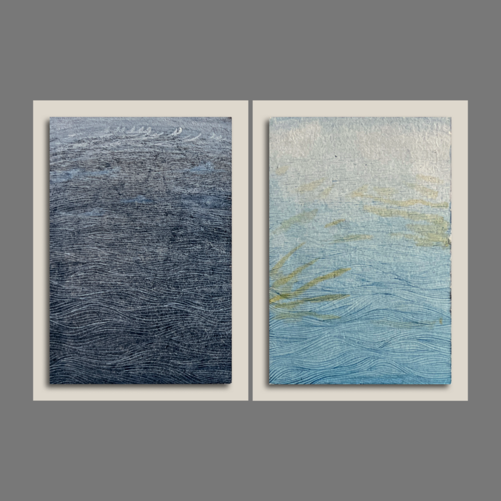 Water Lining Study 10,2 (set of 2) - unframed
