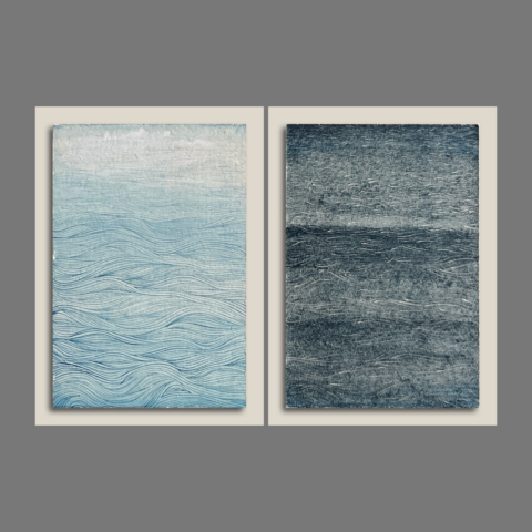 Water Lining Study 1,9 (set of 2) - unframed
