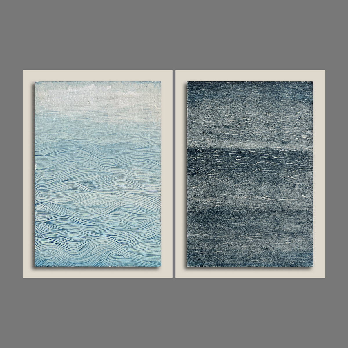 Water Lining Study 1,9 (set of 2) - unframed