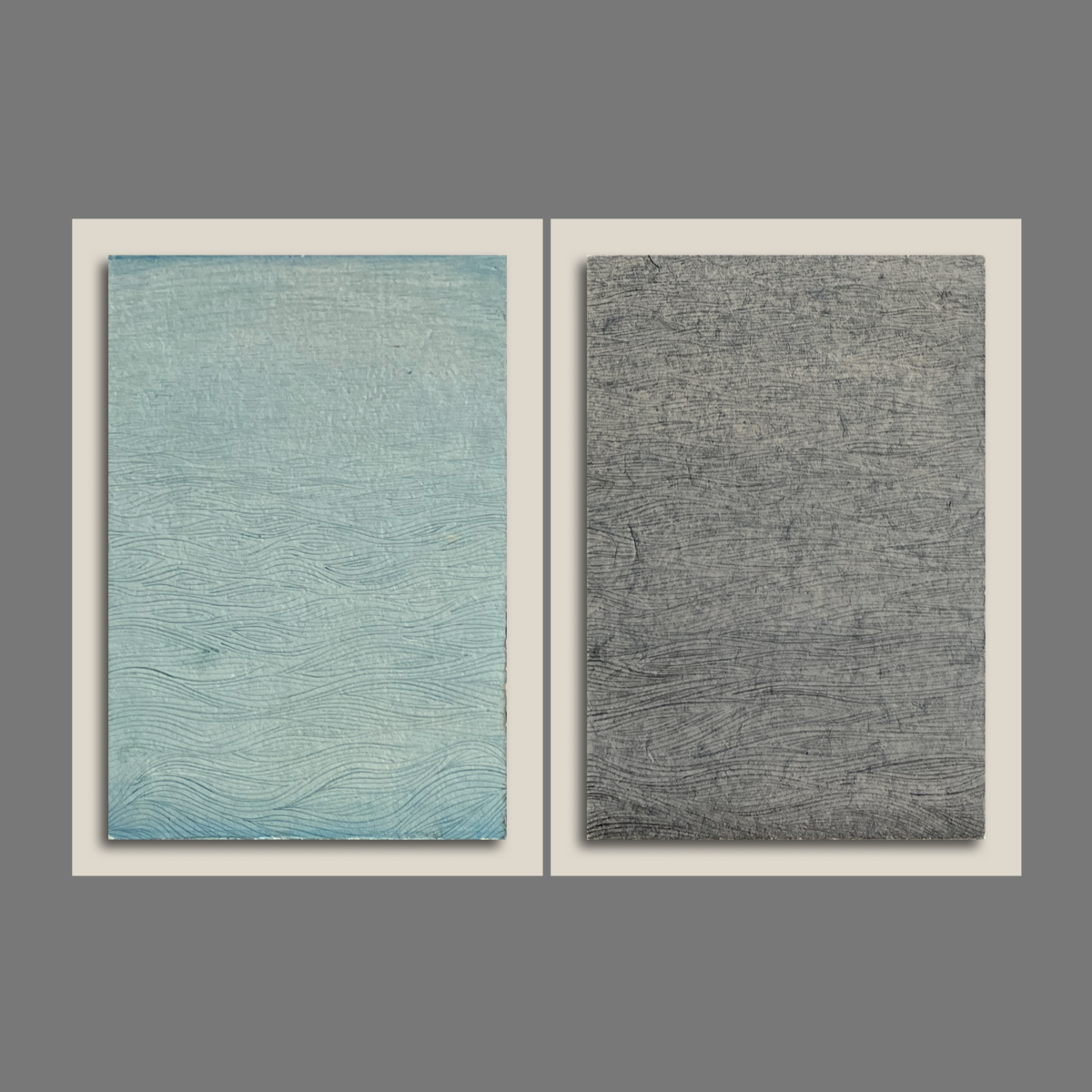 Water Lining Study 4,17 (set of 2) - unframed