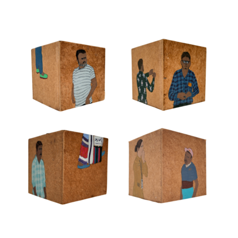 Untitled (set of 4 painted on three sides) (Unique Edition)