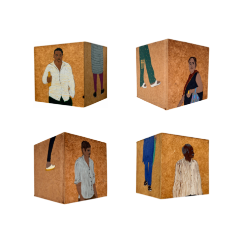 Untitled (set of 4 painted on three sides) (Unique Edition)