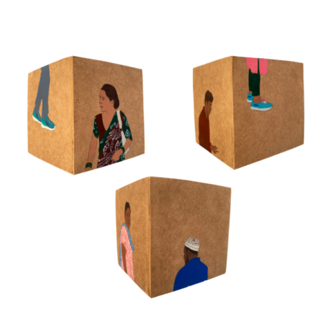 Untitled (set of 3) painted on three sides