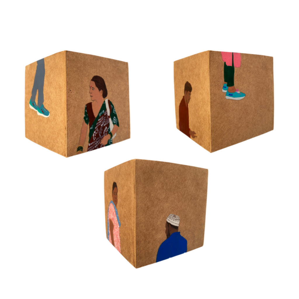 Untitled (set of 3) painted on three sides