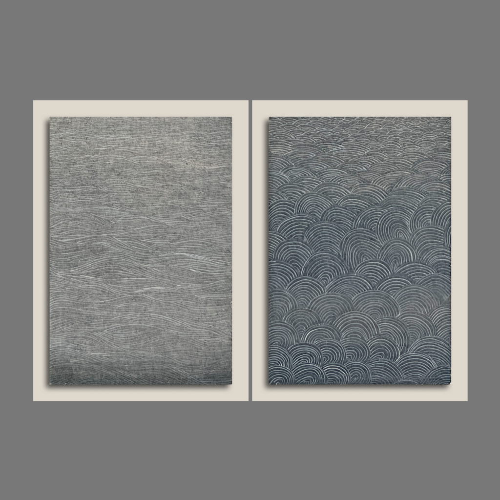 Water Lining Study 13,14 (set of 2) - unframed