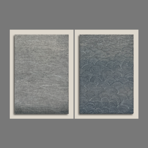 Water Lining Study 13,14 (set of 2) - unframed