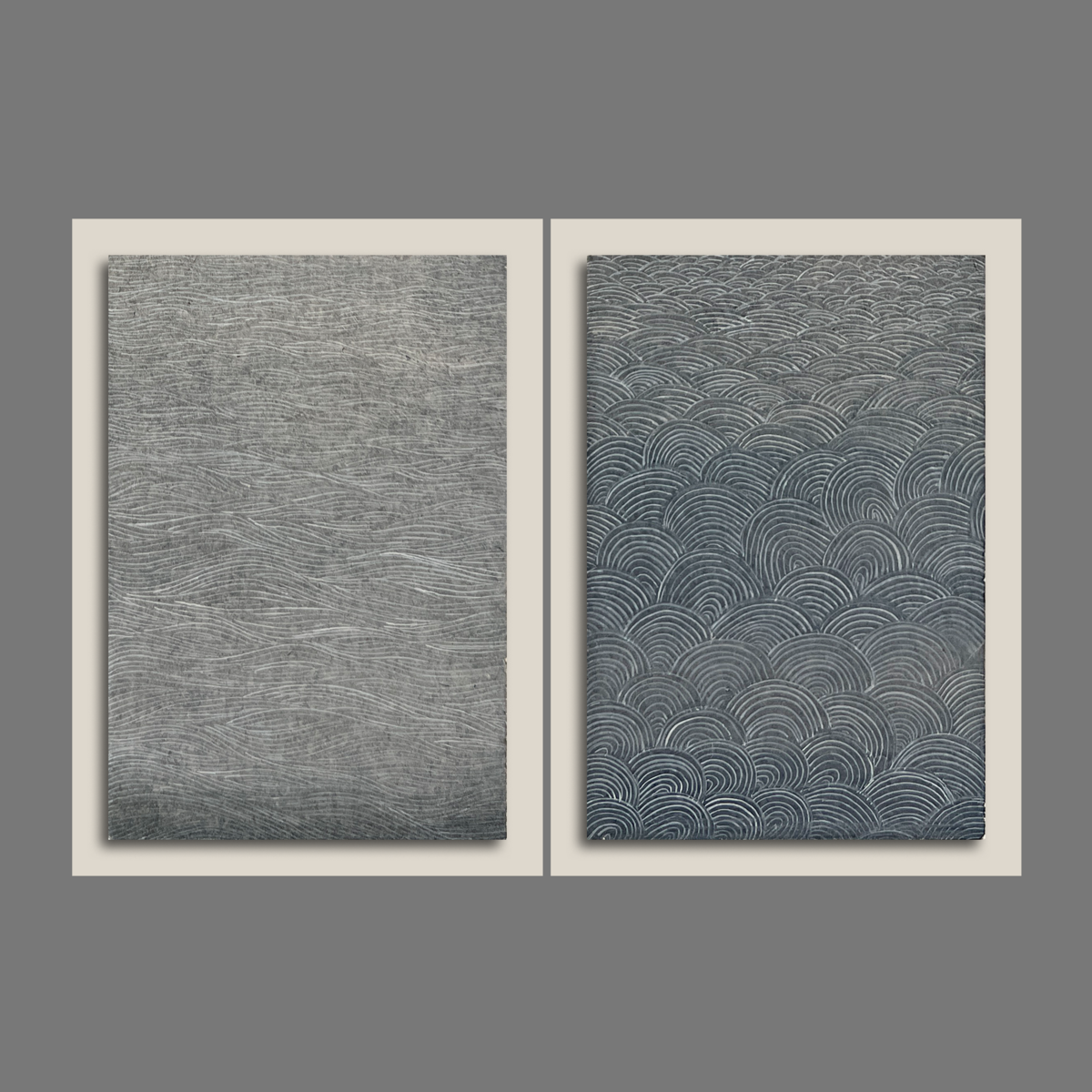 Water Lining Study 13,14 (set of 2) - unframed