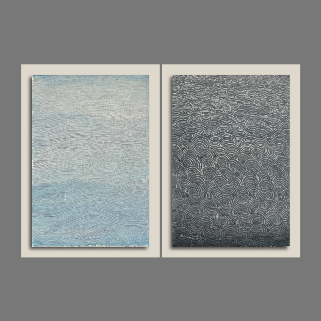 Water Lining Study 6,15 (set of 2) - unframed