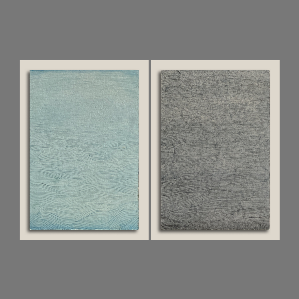 Water Lining Study 4,17 (set of 2) - unframed