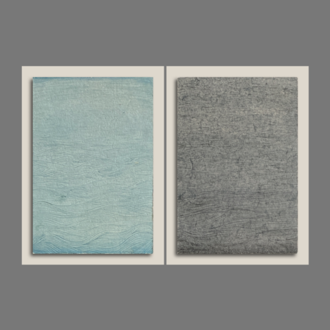 Water Lining Study 4,17 (set of 2) - unframed