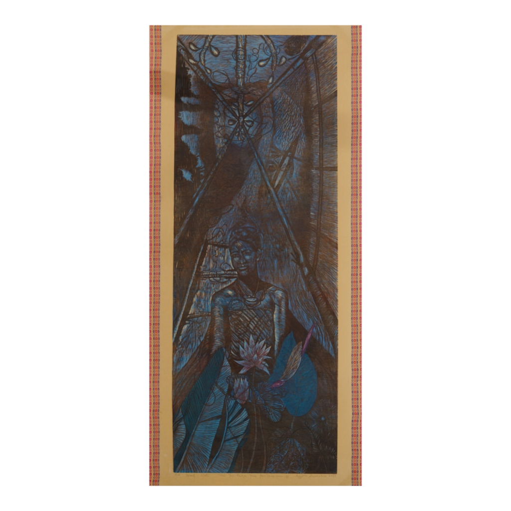 "How you Pucker your face (Bodo women S-III)" Print with Bodo women traditional attire-Dokhona (clothes)